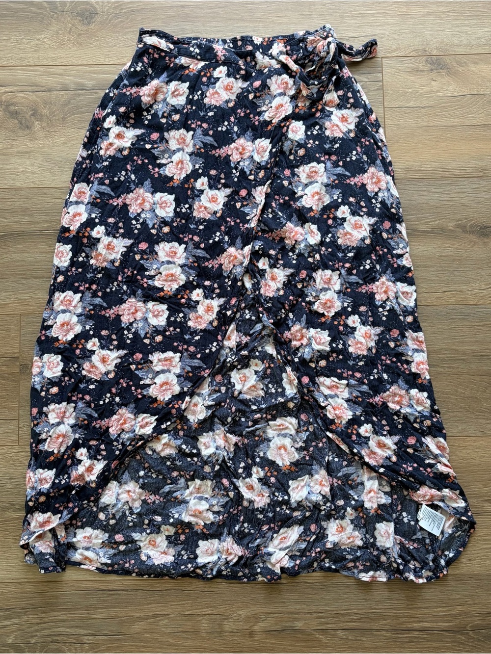 American Eagle Outfitters Black Maxi Skirt with Pink Floral